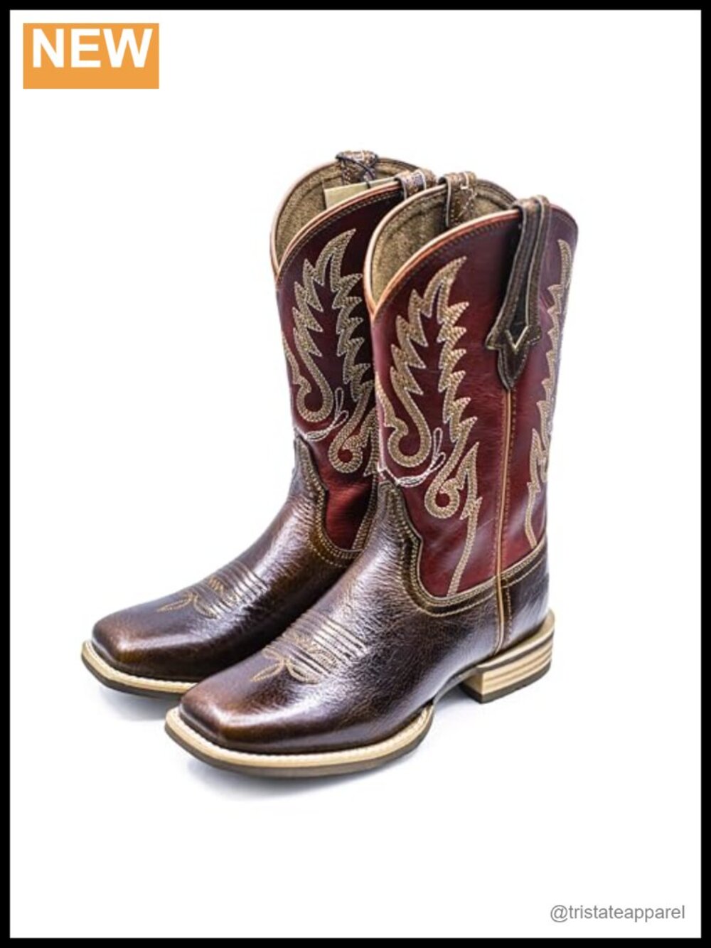 Women's Western Cowboy Boots Square Toe Full Grain Cowhide Leather Mid-Calf